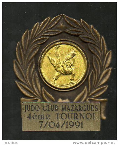 MEDAILLE JUDO CLUB MARZARGUES MARSEILLE TOURNOI 91 NIMES MOINS 50 KGS AVEC PIEDS SUPPORT - Martial Arts
