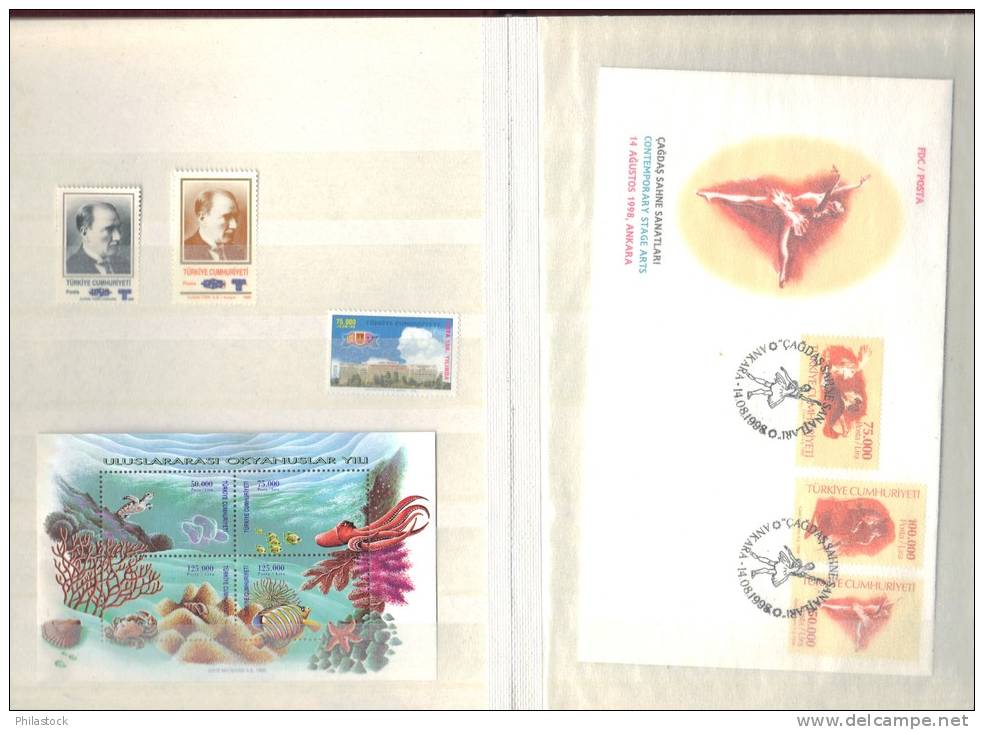 TURQUIE Fin Des  Années 1990  ** Dans Un Album Des Postes Avec BF & Entiers Postaux - Unused Stamps