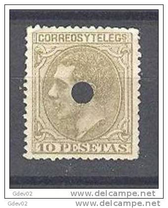 ESTGF209-L3527TAN.Spain .Espagne. Rey ALFONSO Xll.TELEGRAFOS. 1879  (Ed 209T).sin  Goma.LUJO - Usati