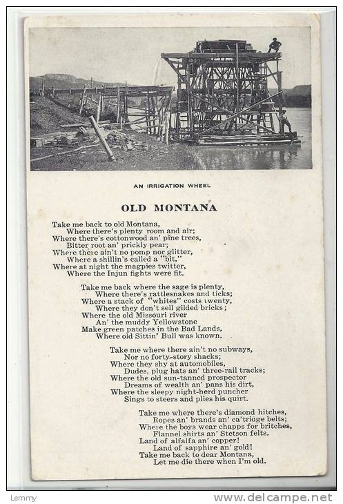 USA - AN IRRIGATION WHEEL, ON MISSOURI RIVER SONG HAS THE GLORY OF THE MONTANA - ROUE D'IRRIGATION - Autres & Non Classés