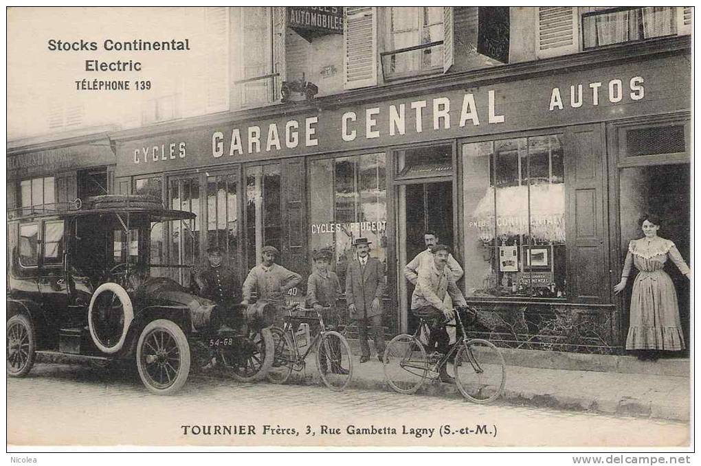 77 CPA LAGNY SUR MARNE .GARAGE CENTRAL TOURNIER FRERES .3 RUE GAMBETTA .SEINE ET MARNE . AUTOMOBILE - Lagny Sur Marne