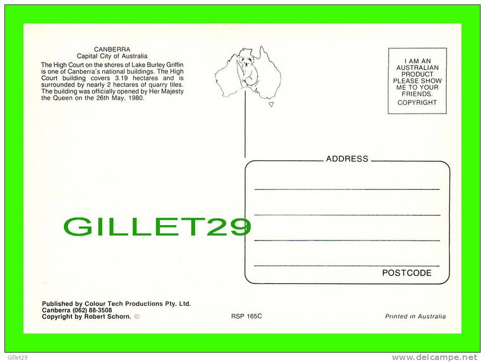 CANBERRA, AUSTRALIE - THE HIGH COURT -  COLOUR TECH PROD. - - Canberra (ACT)