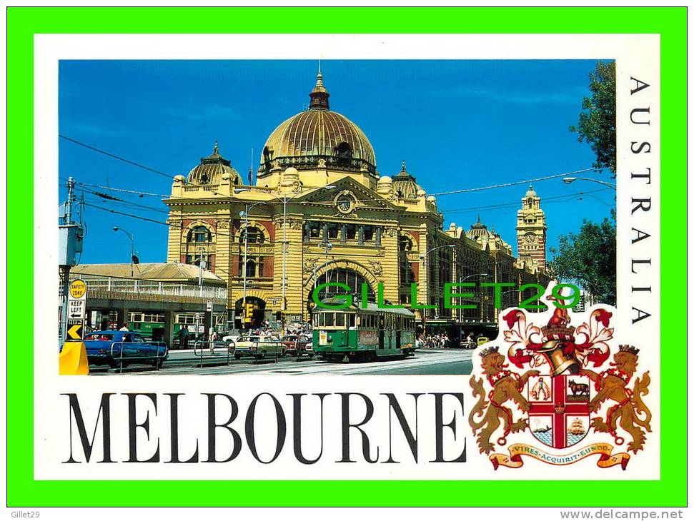 MELBOURNE, AUSTRALIE - BUSTLING FLINDERS STREET STATION - NU-COLOR-VUE - - Melbourne