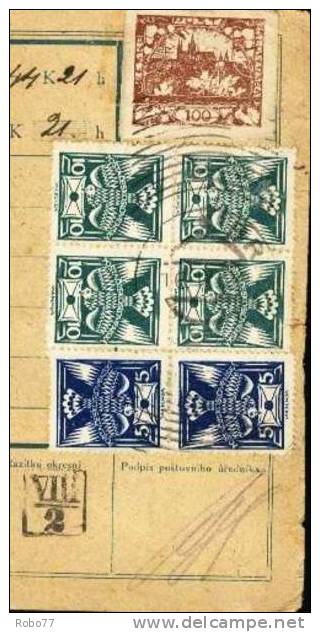 Czechoslovakia. Parcel Card With Postage Due Stamp. Praha 16.IX.20. + STAR&#268; 17.IX.20. (A08012) - Strafport