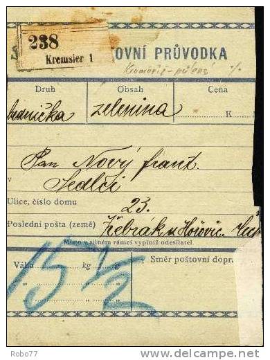 Czechoslovakia. Parcel Card With Postage Due Stamp. Žebrák 10.7.20.  (A08008) - Postage Due