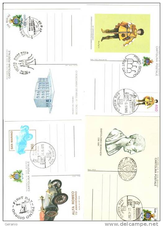 9 INTERI POSTALI NUOVI FDC - Entiers Postaux