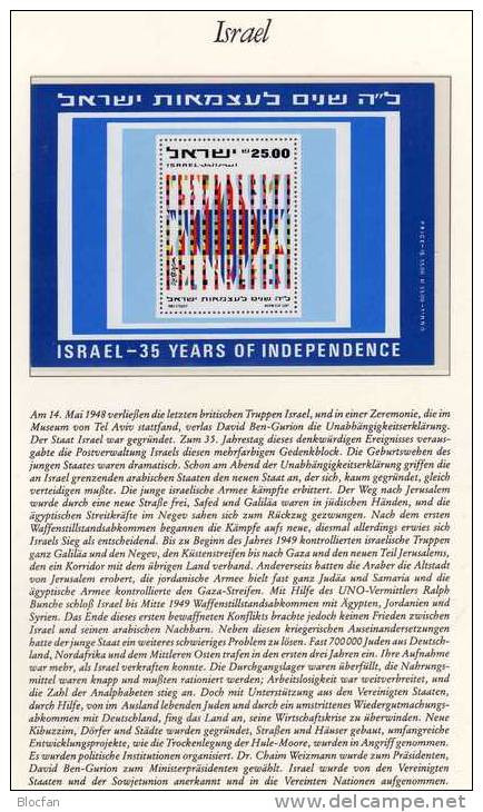 David-Stern 35 Jahre Unabhängigkeit 1983 Israel Block 23 ** 3€ Graphik Von Künstler Agam Art Bloc History Sheet Of Asia - Nuevos (sin Tab)