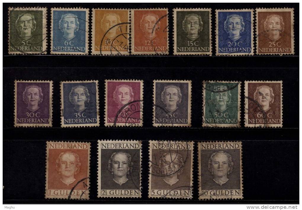 Netherlands Used 1949, Short Set Of 17, With High Values, As Scan - Usati