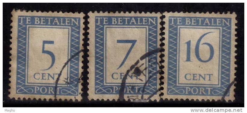 Netherlands Used 1947, 50c Postage Due, 3v - Strafportzegels