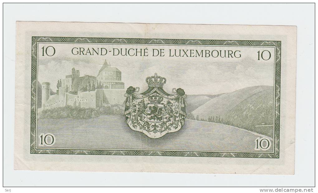 LUXEMBOURG 10 DIX FRANCS 1954 VF+ P 48 - Luxembourg