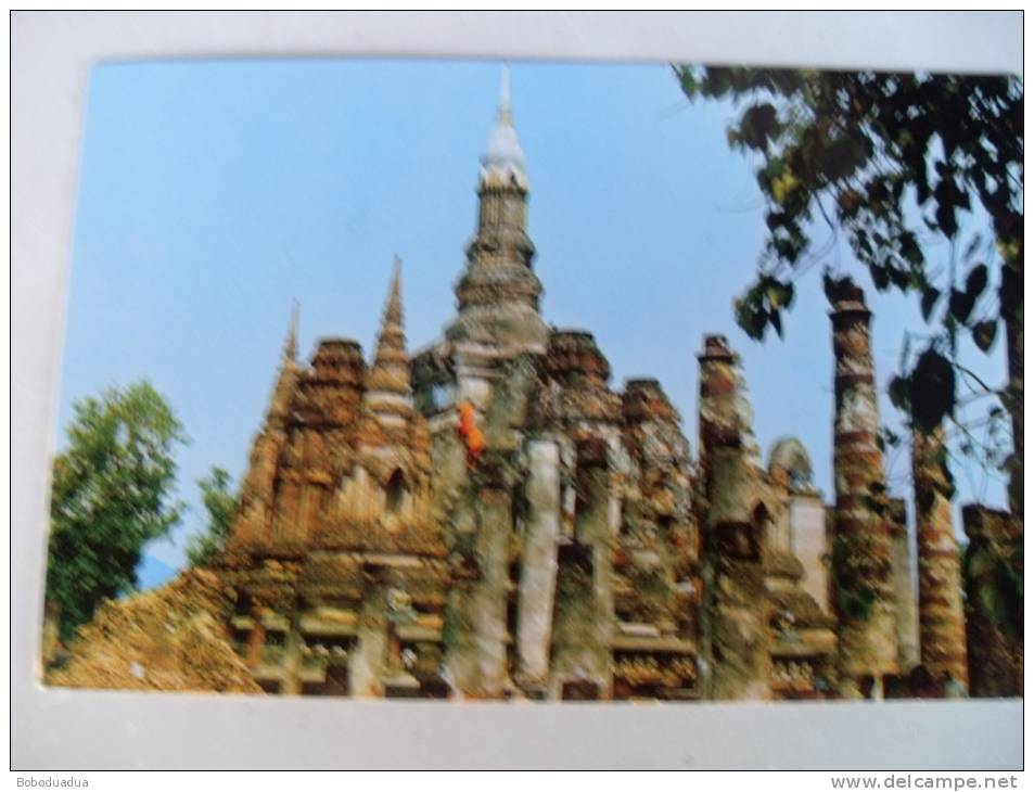 CARTOLINA THAILANDIA - CHEDEE IN WAT TEMPLE MAHATHA IN THE PROVINCE OF SUKHOTHAI - Tailandia