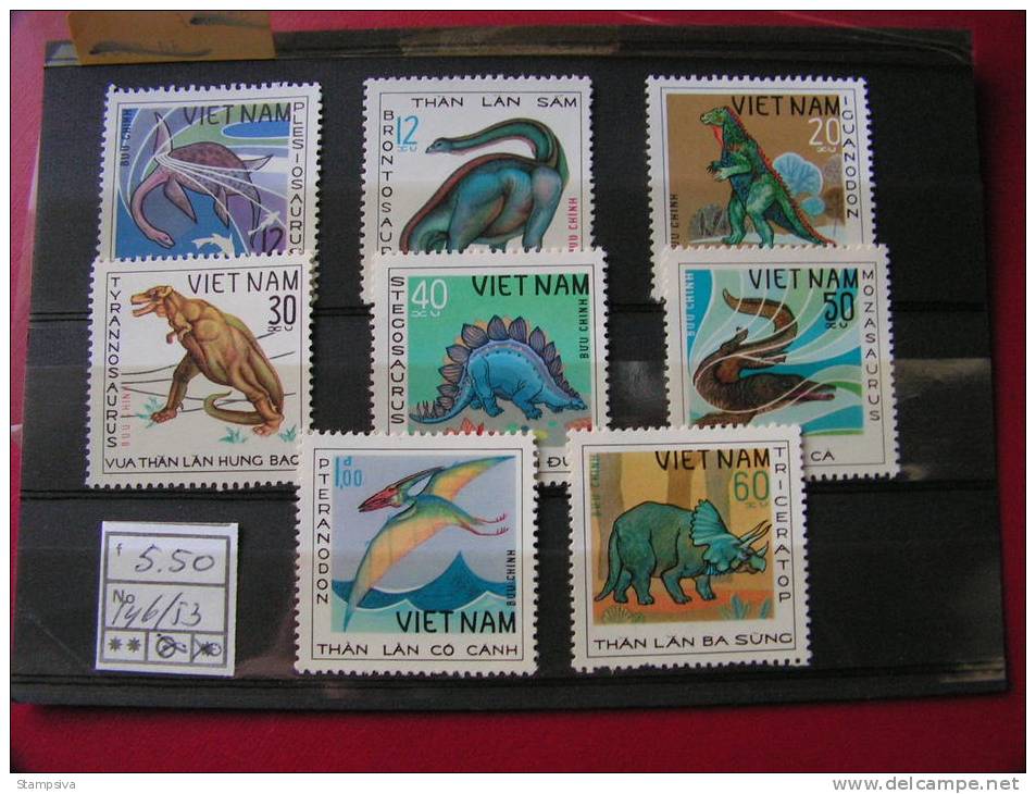 == Vietnam , 1979   - Flora  Fauna , Tiere Dinos   1007-1014 O.G. Michel € 10,00 - Vietnam