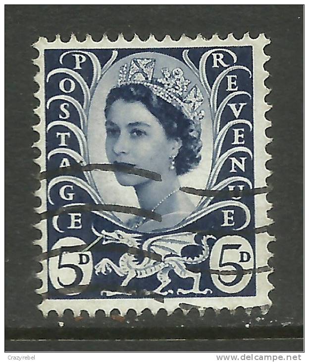 WALES GB 1968  5d ROYAL BLUE USED STAMP SG W11 (J143) - Pays De Galles