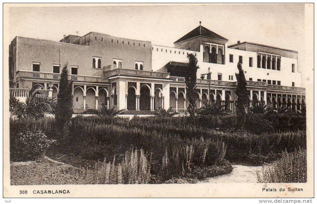 Maroc-  Casablanca- Palais Du Sultan  (Editions : L.M Casablanca  N° 308) *PRIX FIXE - Casablanca