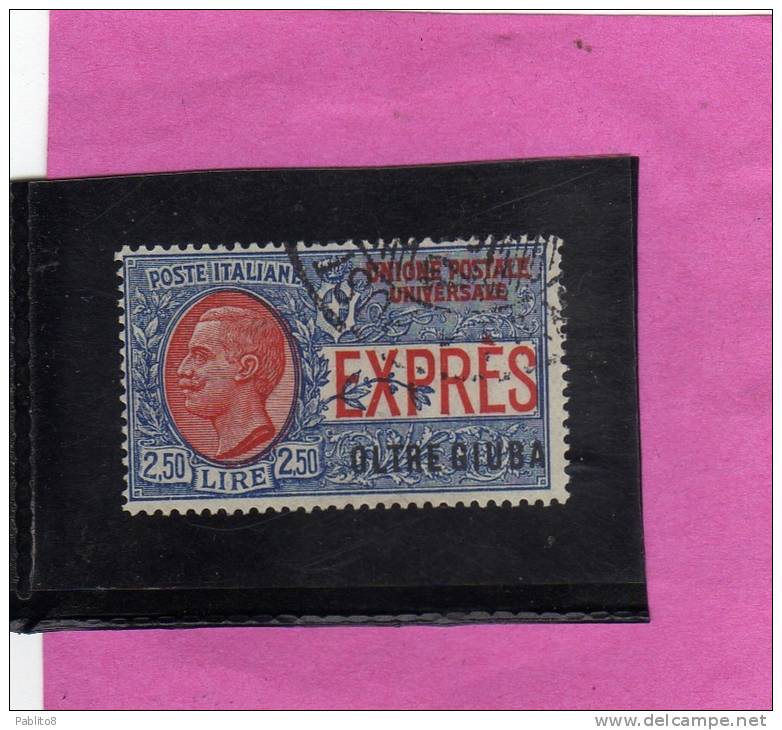 OLTRE GIUBA 1926 ESPRESSO SPECIAL DELIVERY LIRE 2,50 USATO USED OBLITERE' - Oltre Giuba