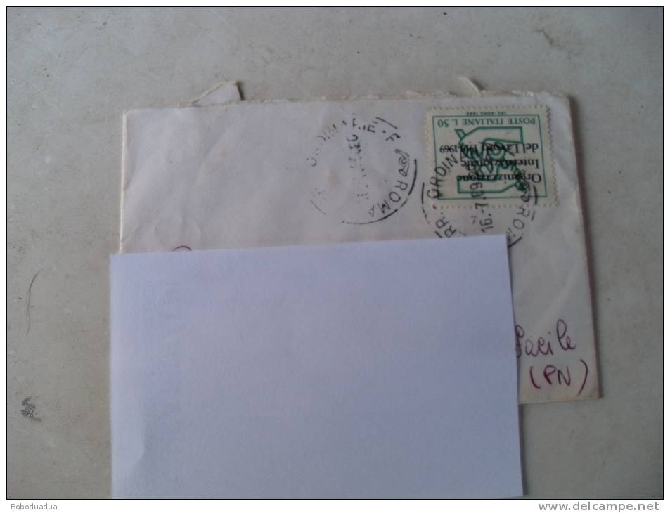 STORIA POSTALE-POSTAL HISTORY-HISTOIRE POSTALE  BUSTA-ORGANIZZAZIONE LAVORO  IN TARIFFA 1969 - Macchine Per Obliterare (EMA)