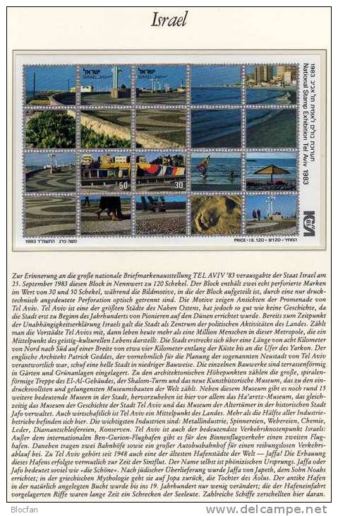 Strandpromenade Mittelmeer Exposition Tel Aviv 1983 Israel Block 25 ** 9€ Tourismus-Bilder Bloc Philatelic Sheet Of Asia - Géographie