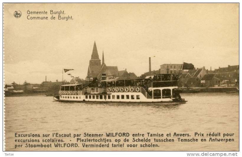 Burcht ( Burght ) - Pleziertochtjes Op De Schelde Tusschen Temsche En Antwerpen Per Steamer  WILFORD - Zwijndrecht