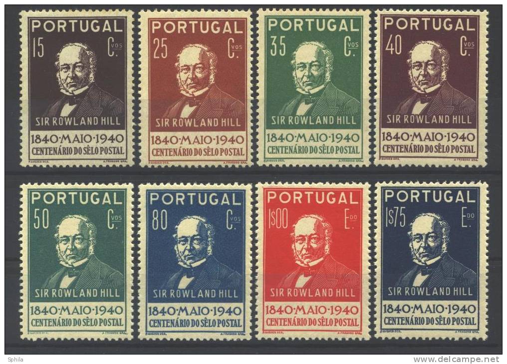Portugal 1940 Postage Stamp Anniversary MNH, 4 Inexpensive Values Slightly Disturbed Gum, 2 Key Values Sound; Mi.622-29 - Unused Stamps