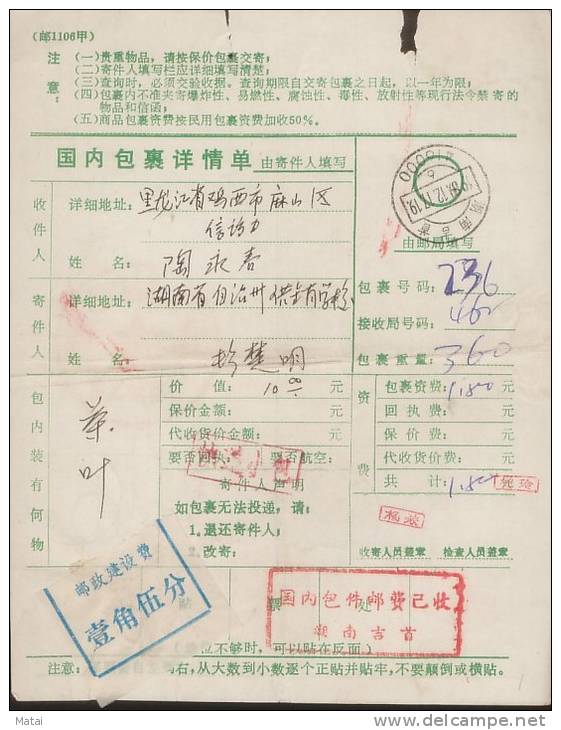 CHINA CHINE ADDED CHARGE LABELS OF HUNAN JISHOU - Nuovi