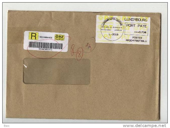 Mailed Cover (letter)   2011 From Luxembourg To Bulgaria - Brieven En Documenten