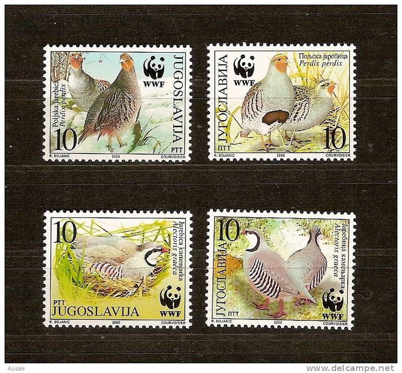 Yougoslavie Joegoslavie 2000 Yvertn° 2815-18 *** MNH Cote 10,00 Euro Faune WWF Oiseaux Vogels Birds - Neufs