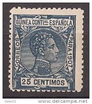 GUI50-LAB067.Guinee .GUINEA ESPAÑOLA .Alfonso Xlll.1907 (Ed 50**) Sin Charnela.MAGNIFICO - Guinea Española