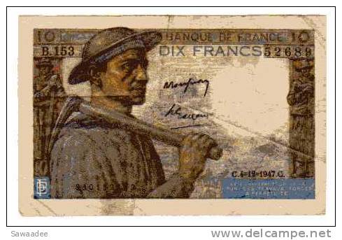 BILLET FRANCE - P.99 - 10 FRANCS - MINEUR - 04/12/1947 - 10 F 1941-1949 ''Mineur''