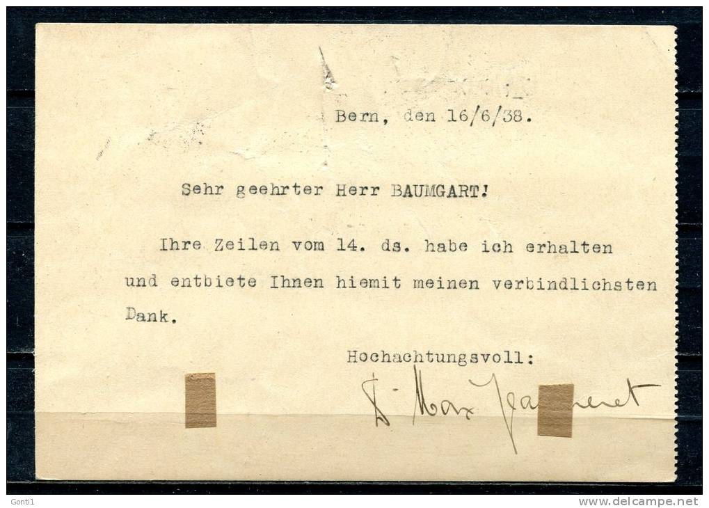 Schweiz 1938 Bildganzsache 10 Rappen Gezähnt "Ringgenberg Am Brienzersee " Bern-Rathenow,Germany -,1 GS Used,bef. - Interi Postali