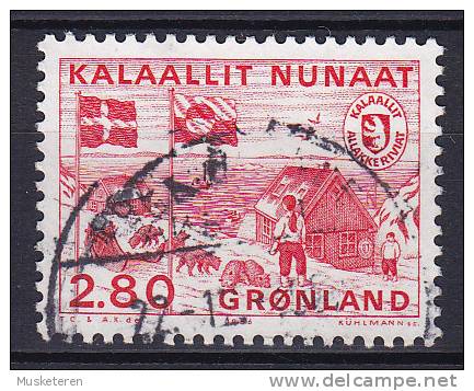 Greenland 1986 Mi. 163    2.80 Kr Eigene Portoheit Grönlands Poststation Flagge National Flag - Used Stamps