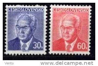 CS 1975 Mi 2283-4 ** President Husak - Unused Stamps