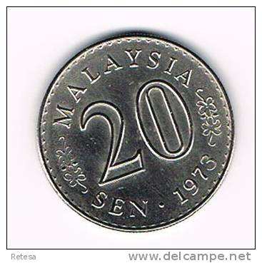 MALAYSIA  20  SEN 1973 - Malaysie