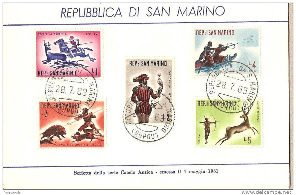 San Marino - Serietta: Caccia Antica - 1961 - Collezioni & Lotti