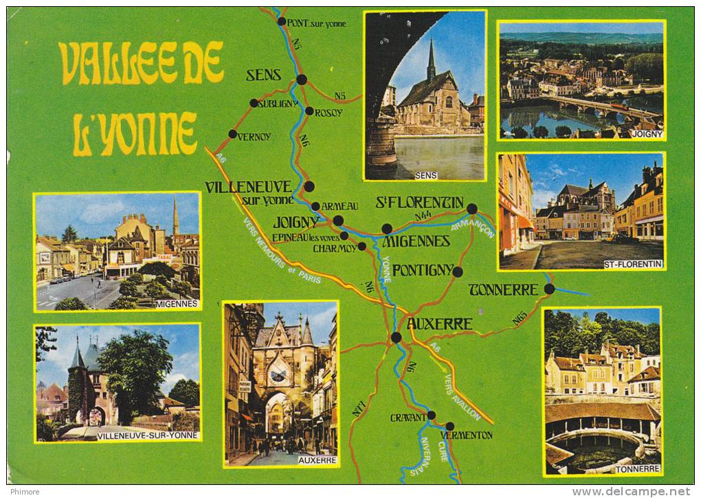 Ph-CPM Vallée De L'Yonne (Yonne) Multivues, 7 Vues Et Carte Touristique - Autres & Non Classés