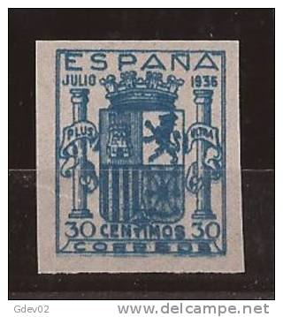 ESNE56-L4042.España Spain Espagne.ESCUDO DE ESPAÑA.Granada 1936/7. (Ed NE 56**).sin Charnela.LUJO - Nuevos