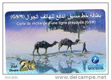 TUNISIA  -  TELECOM  (GSM RECHARGE) - CAMELS IN DESERT      -  USED -  RIF. 2649 - Altri & Non Classificati
