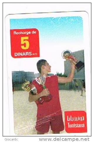 TUNISIA  -  TUNISIANA  (GSM RECHARGE) - FOOTBALL: CHAMPIONS       -  USED  -  RIF. 2658 - Sport