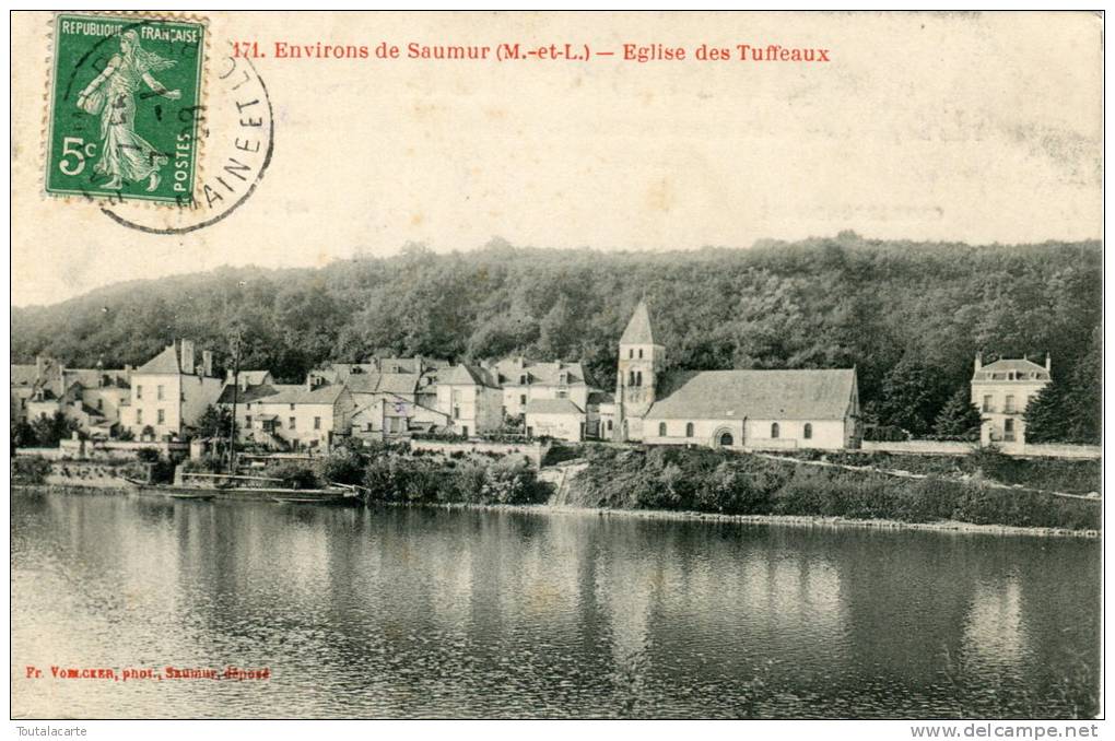 CPA 49 ENVIRONS DE SAUMUR EGLISE DES TUFFEAUX 1908 - Saumur