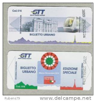 BIGLIETTO AUTOBUS TORINO - EDIZIONE SPECIALE UNITA´ D´ITALIA - - Autres & Non Classés