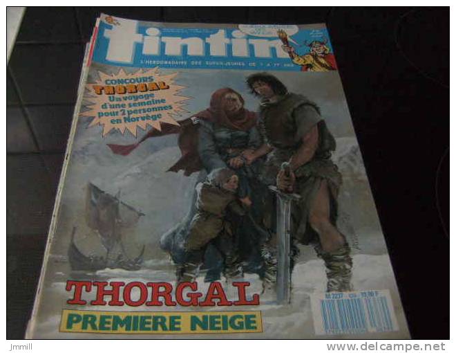 Rosinski : Superbe Couverture Journal Tintin : Thorgal : Premiere Neige (2) - Tintin