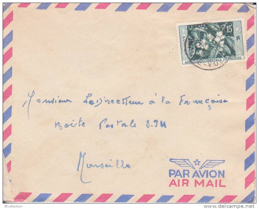 Haute Volta Burkina Faso Afrique Colonie Française Lettre Par Avion Pour Marseille Marcophilie - Lettres & Documents