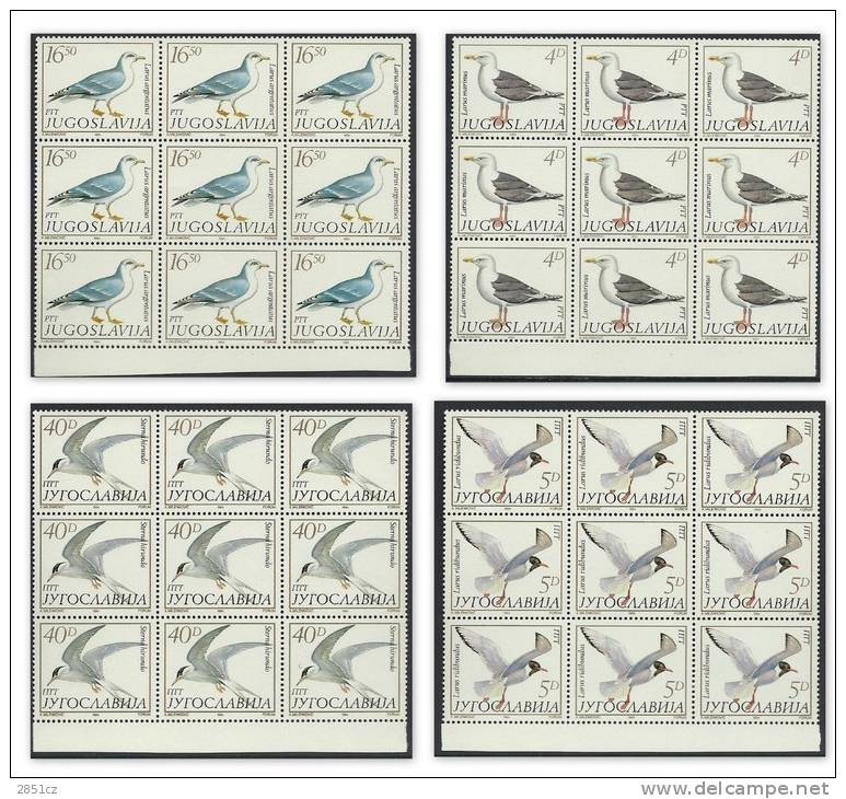 SEA BIRDS, Lot 4 X 9 Pieces, Yugoslavia, 1984. - Collections, Lots & Series