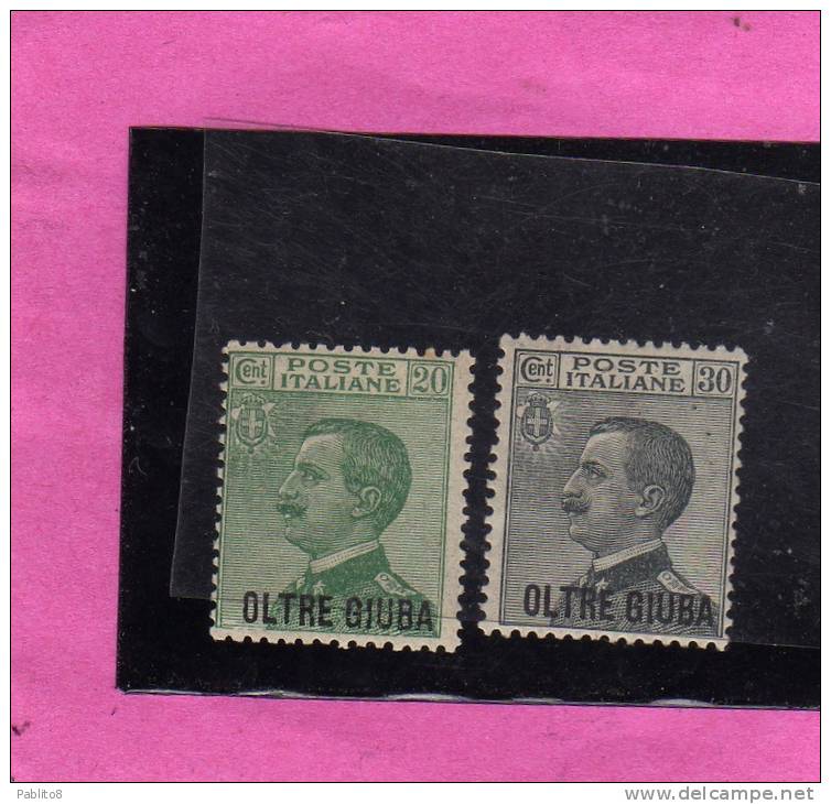 OLTRE GIUBA 1925 SOPRASTAMPATI DEL REGNO SERIE COMPLETA 2 VALORI MNH - Oltre Giuba