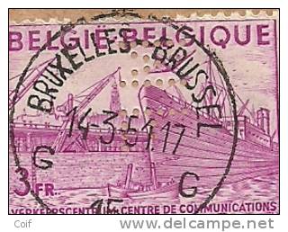 770 Op Ontvangkaart Met Firmaperforatie (perfin) "M.F." Van "Myncke Te Brussel" - 1951-..