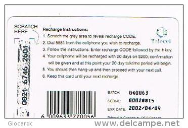 ZAMBIA    - TELECEL  (GSM RECHARGE) - MANGO 200  EXP. 4.02  - USED   - RIF. 900 - Zambia