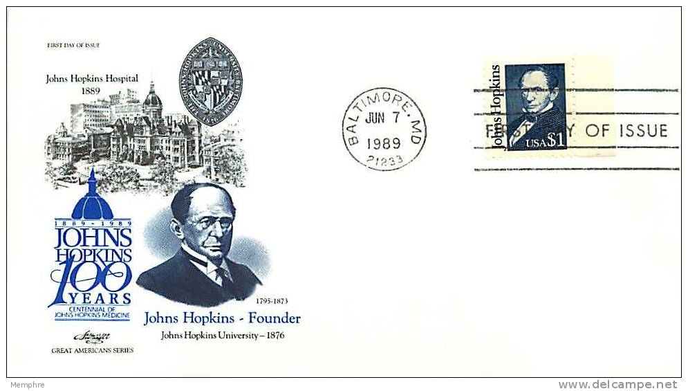 1989  Great Americans Series Johns Hopkins  $1  Sc 2194 - 1981-1990