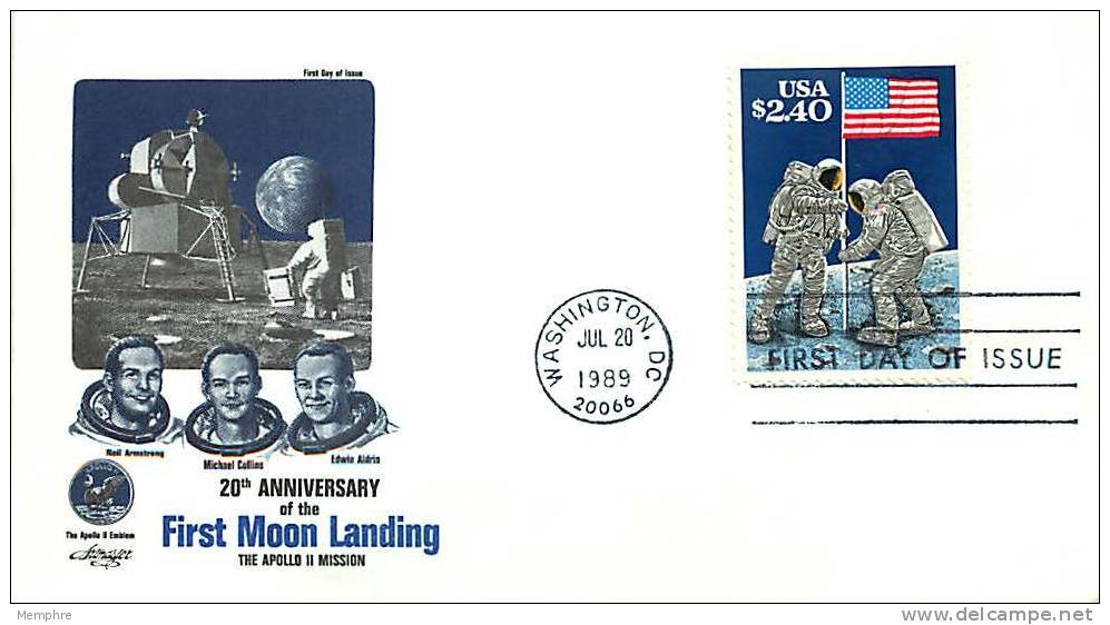 1989  First Moon Landing  Space  $2.0  Sc 2419 - 1981-1990