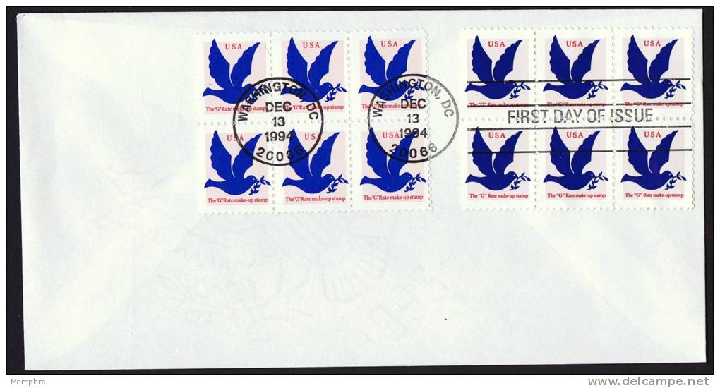 1992877, 28784  G Rate Make-up Stamp  2 Blocks Of 6  Sc - 1991-2000