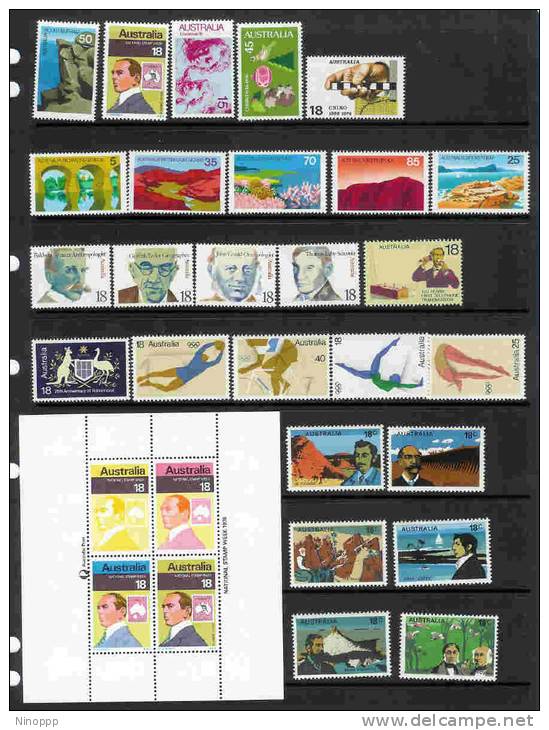 Australia-1976 Year, 26 Stamps + 1 MS MNH - Collections