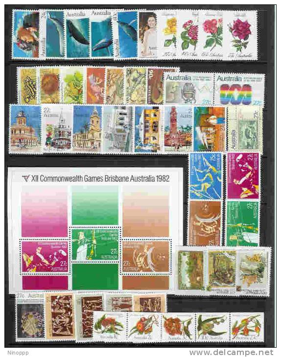 Australia-1982 Year,, ASC 825-868a, 44 Stamps + 1 MS MNH - Collections